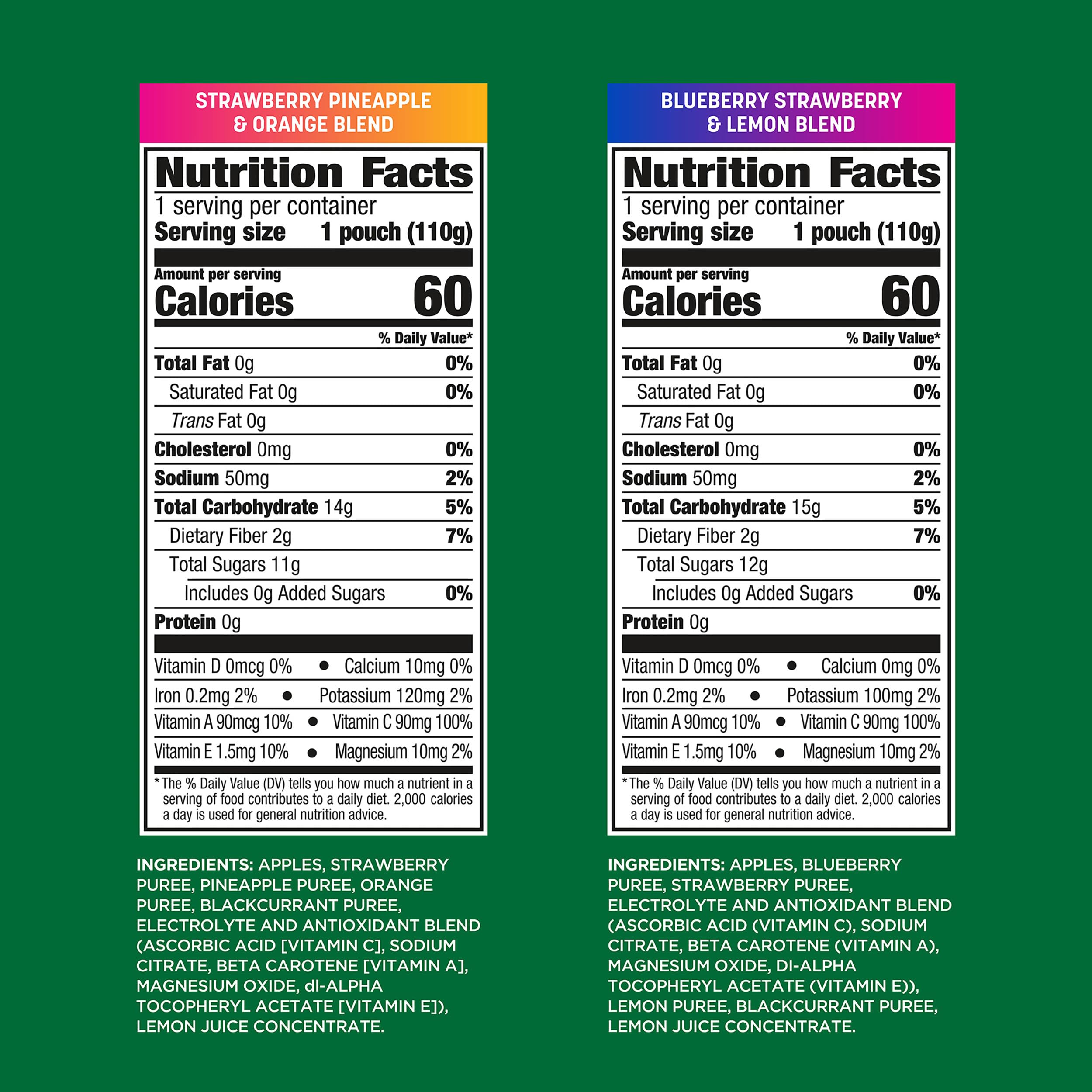 GoGo squeeZ Active Fruit Blend with Electrolytes | 18-Count Variety Pack | Blueberry Strawberry Lemon & Strawberry Pineapple Orange | Made with Real Fruit and Antioxidants Vitamin A, Vitamin E, & Vitamin C​