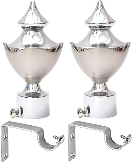 Mahendra Hardware & Sanitary Store Easyhome Furnish Metal Silver Curtain Brackets- Set of 2