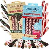 Needzo Old Fashion Candy Peppermint, Chocomint and Smore's Sticks, Individually Wrapped Straw Candies, Gourmet Hot Chocolate Stir Sticks (Pack of 2) (Peppermint and Chocomint)
