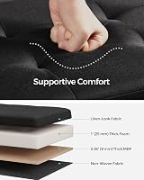 SONGMICS MAZIE Collection Storage Ottoman Bench 76 cm Ink Black LSF047B51 view 3