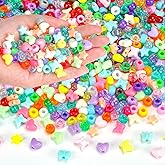 1000+PCS Assorted Pony Beads for Bracelets, 9mm Acrylic Rave Kandi Bead Bulk with Cute Heart Star Butterfly Fun Shaped Beads for Hair Braid Keychain Charms Jewelry Making DIY Crafts