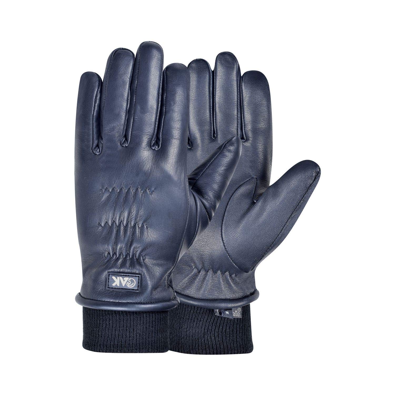 AK Supreme Winter Leather Horse Riding Gloves (Black, S)