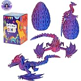 TXB3DOK 3D Printed Dragon,Flying Mystery Eggs Easter Articulated,3D Printed Crystal with Wings,3D Eggs with Dragon Inside,Adults Fidget Toys for Autism ADHD