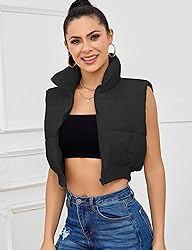 Kissonic Women's Winter Cropped Vest Lightweight