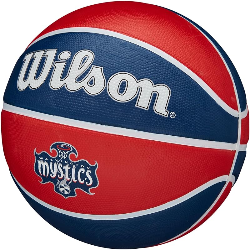 A WNBA Team Tribute Ball, feita com canais de precisão para aderência excecional, superfície adaptável, representa a sua equipa, Equipa: Washington Mystics, Cor: Azul Real, Tamanho: 6