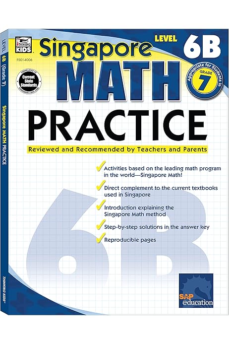 Singapore Math – Level 6B Math Practice Workbook for 7th ...