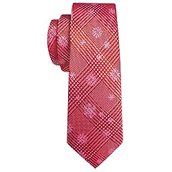 Barry.Wang Mens Christmas Tie Set Red White