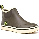 Trudave Mens Deck Boots, Waterproof Rubber Fishing Rain Boots, Anti-slip Short Ankle Shoes for Outdoor Fishing, Boating, Size 5-14