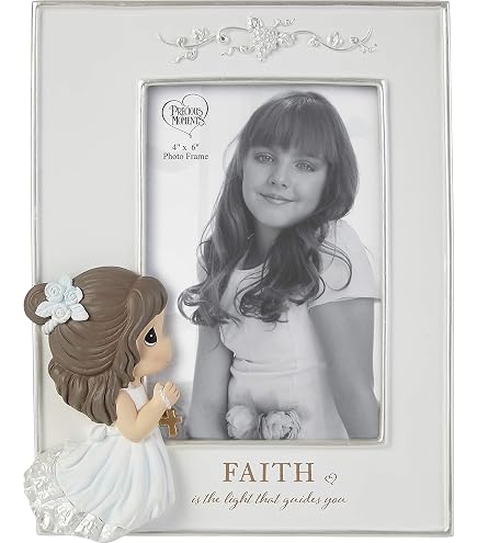 Caja De Rosario Precious Moments - Con Rosario Blanco De Perlas, Resina Pintada A Mano, Para Primera Comunión