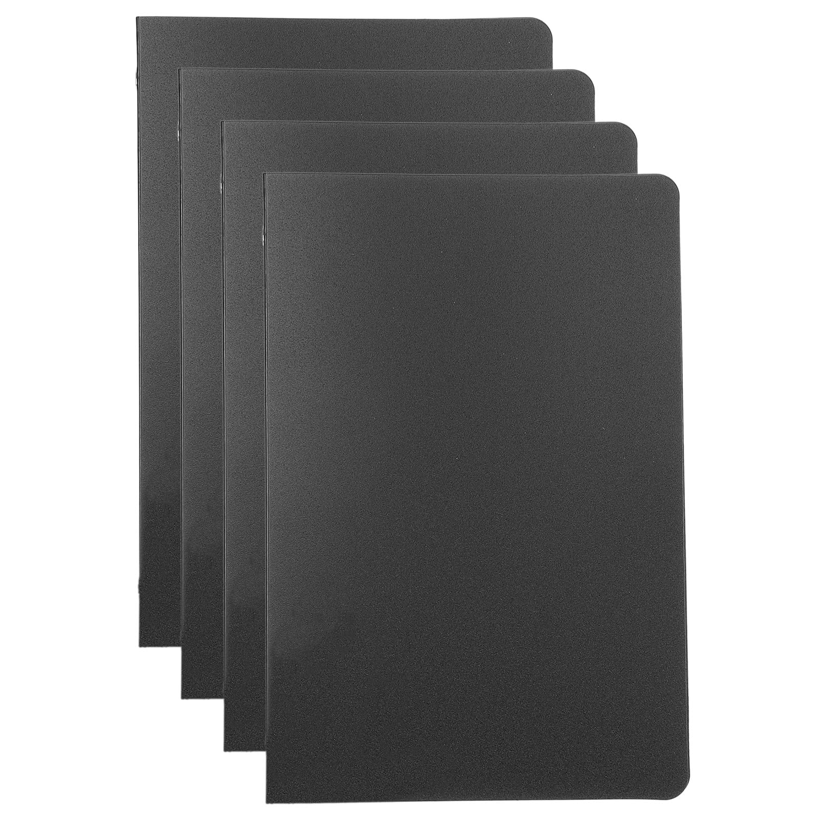 PATIKIL A6 Binder Cover, 4 Pcs PP 6 Ring Round Binder Protector Refillable Notebook Thickened Frosted Black