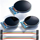 MTDELE 3Pcs TFT LCD Display Screen Round 1.28 Inch 240x240 7 Pin SPI | Compatible with Arduino Full Color HD IPS GC9A01 Driver Chips Welding Pins