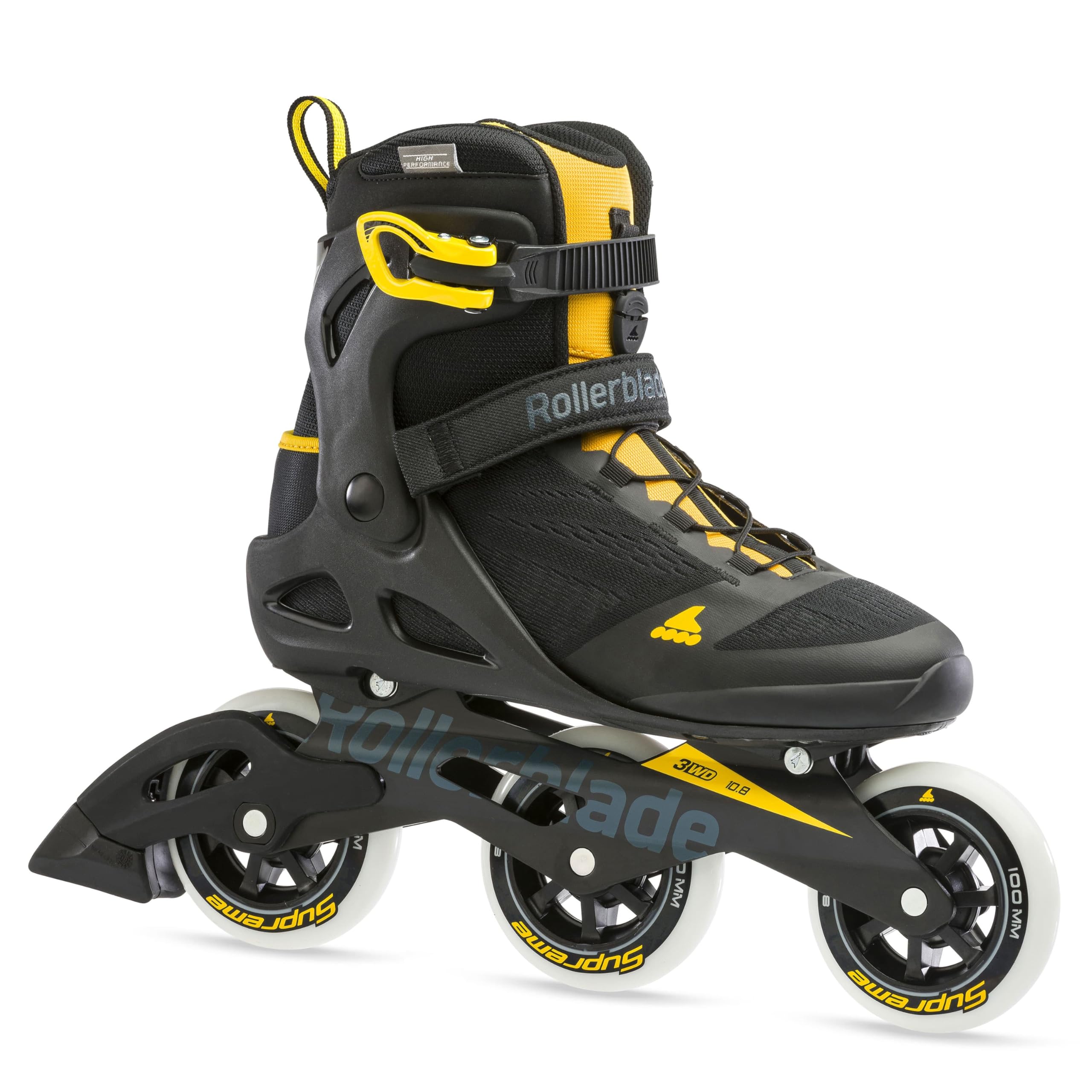 Rollerblade Men's Macroblade 100 3Wd Inline Skates, Black/Saffron Yellow, 285