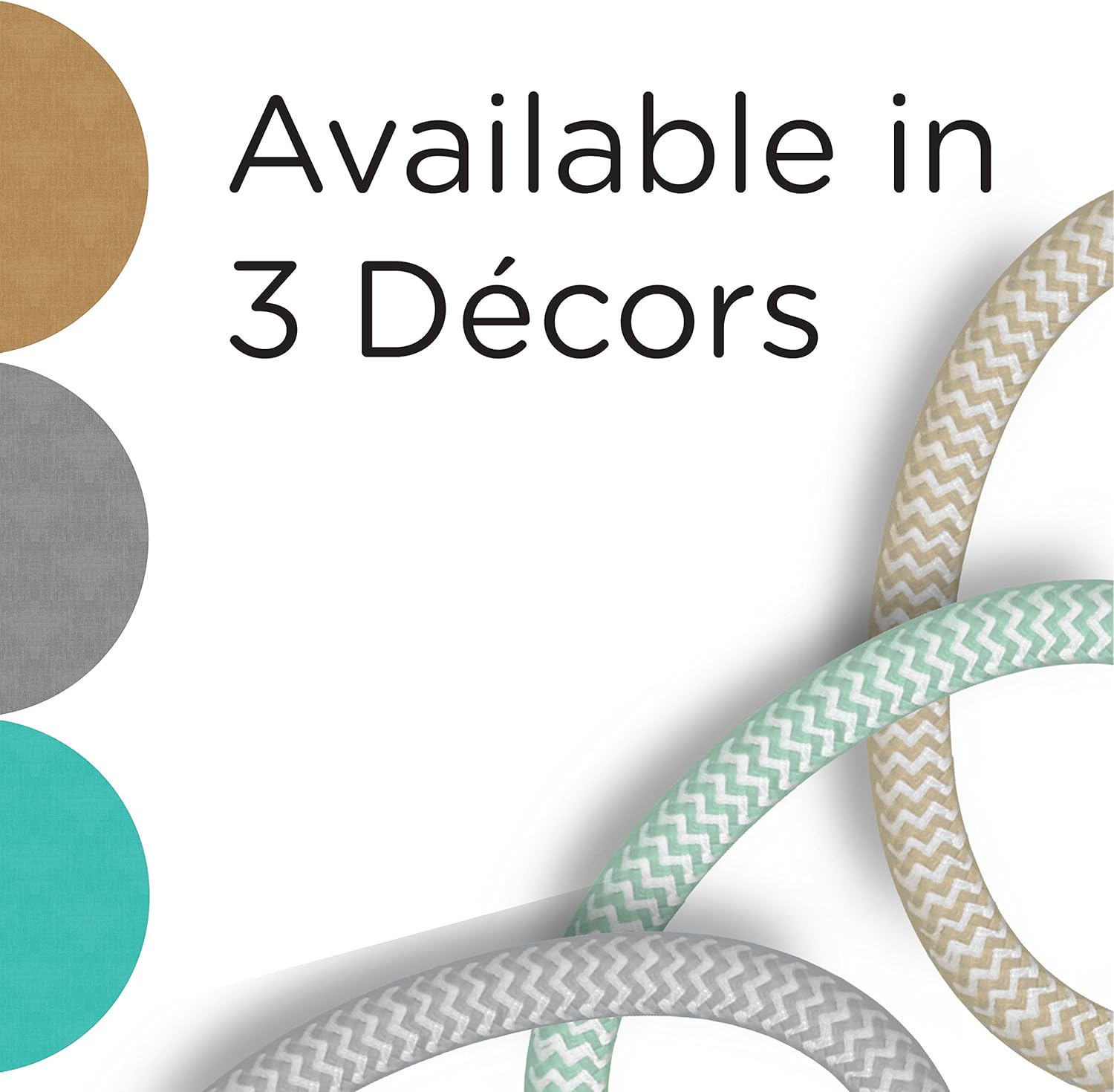 Cordinate Designer 3-Outlet Extension Cord with Surge Protection, Gray, Braided Décor Fabric Cord, 10 ft, Low-Profile Plug with Tamper Resistant Safety Outlets, 37914: Electronics