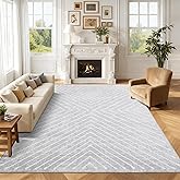 ROYHOME 8x10 Area Rug for Living Room Washable Rug Non Slip Large Bedroom Rug Stain Resistant Dining Room Throw Contemporary Accent Carpet Ultra Soft Modern for Home Decor Office, Grey