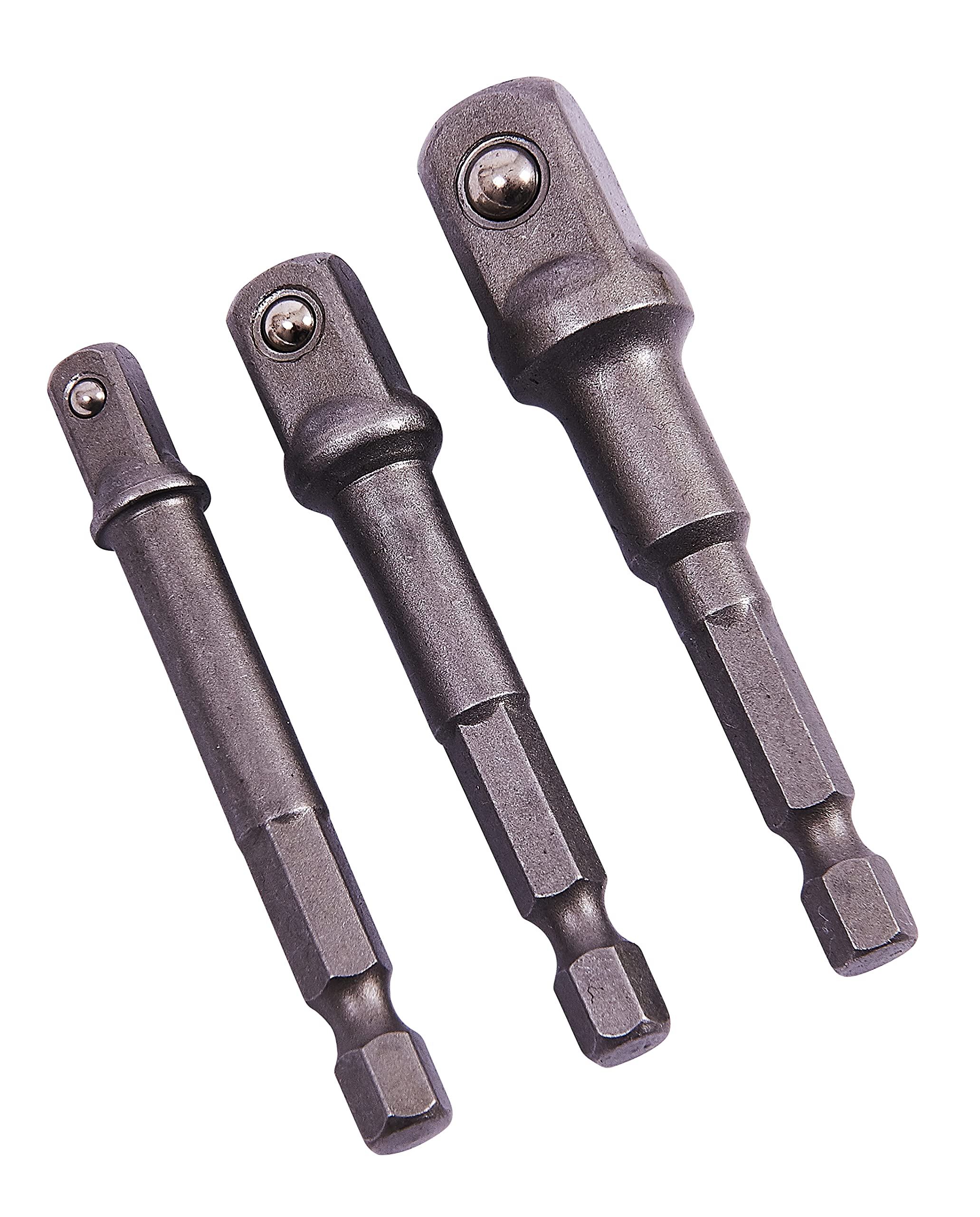 Amtech I5700 Socket Driver Set, Hex Extension Adapter, 3 Piece 1/4", 3/8" and 1/2", for Impact Driver