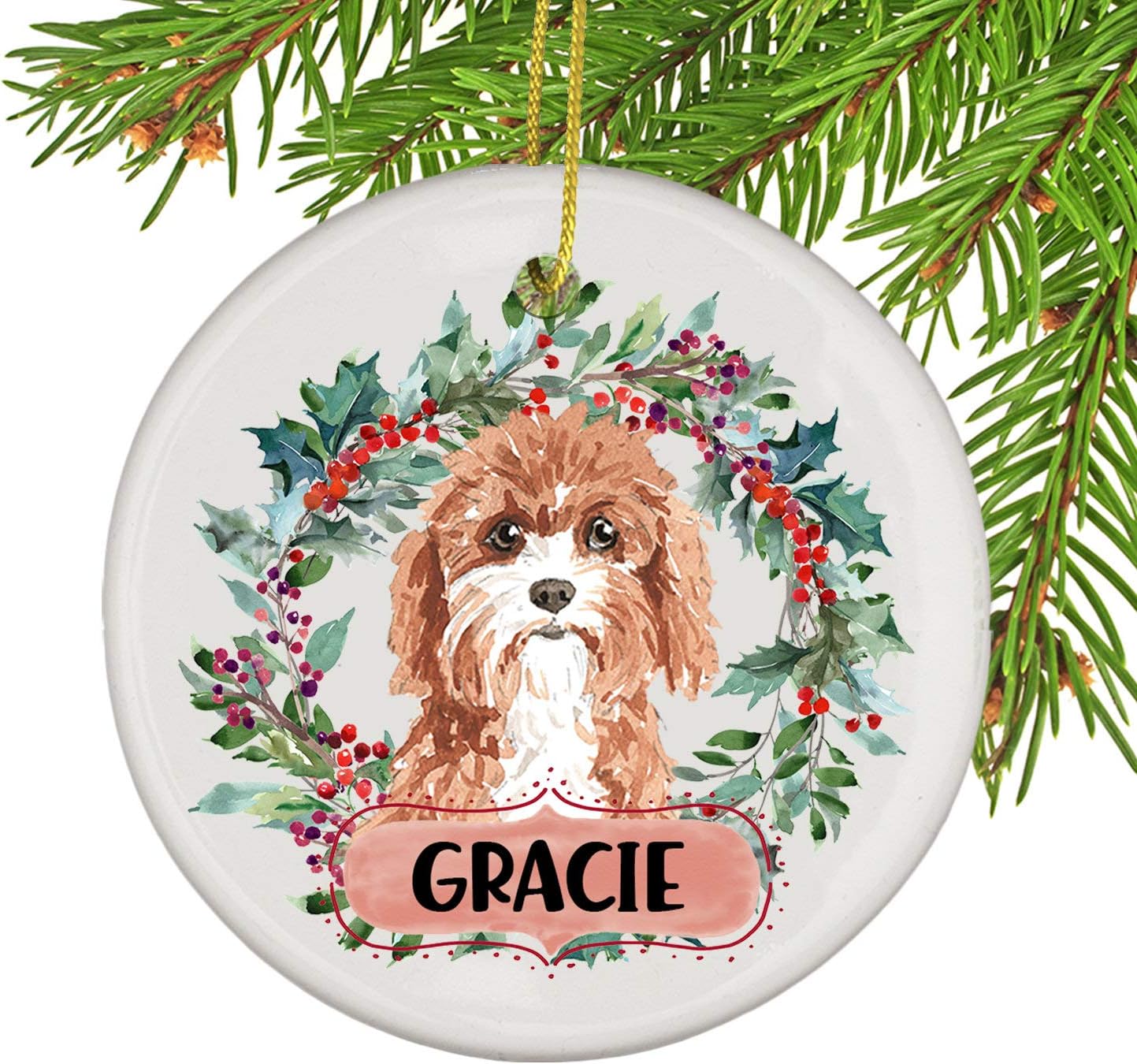 cavapoo christmas ornament