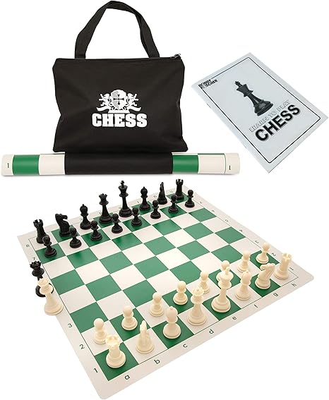 Amazon.com: WE Games - Juego de ajedrez, piezas de ajedrez rellenas y tabla de ajedrez de vinilo enrollable, color verde: Toys \u0026 Games