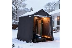 ADVANCE OUTDOOR 6x8 ft Outdoor Portable Storage Shelter Shed with 2 Roll up Zipper Doors & Vents Carport for Motorcycle Waterproof and UV Resistant Portable Garage Kit Tent, Gray
