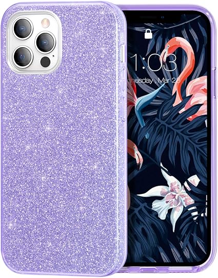 Amazon Co Jp Milprox Iphone 12 Pro Iphone 12 ケース キラキラ Tpu ソフトカバー 3パーツ式 耐衝撃 かわいい おしゃれ ケース 6 1インチ パープル 家電 カメラ