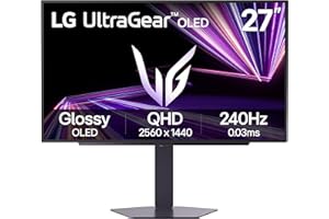 LG 27GX704A-B 27-inch Ultragear OLED Gaming Monitor QHD 1440p 240Hz, 0.03ms, NVIDIA G-Sync, AMD FreeSync Premium Pro, HDMI, U
