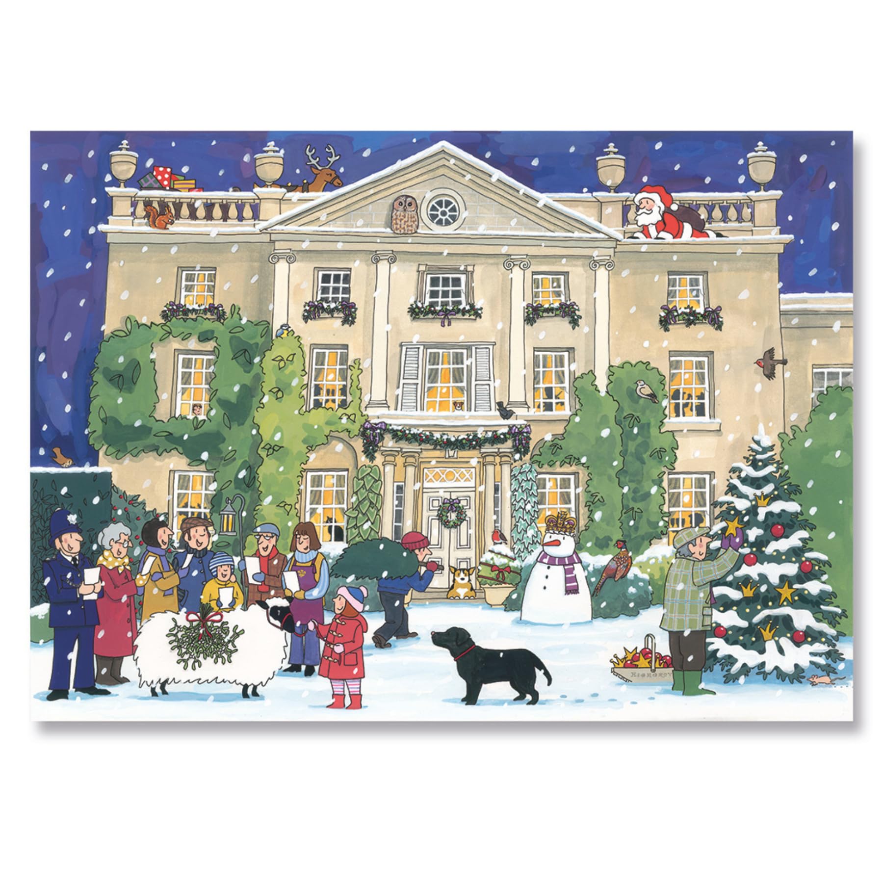 Traditional Advent Calendar - Alison Gardiner Highgrove House Design - Paper Christmas Countdown Calendar - Large A3 29.7x42cm