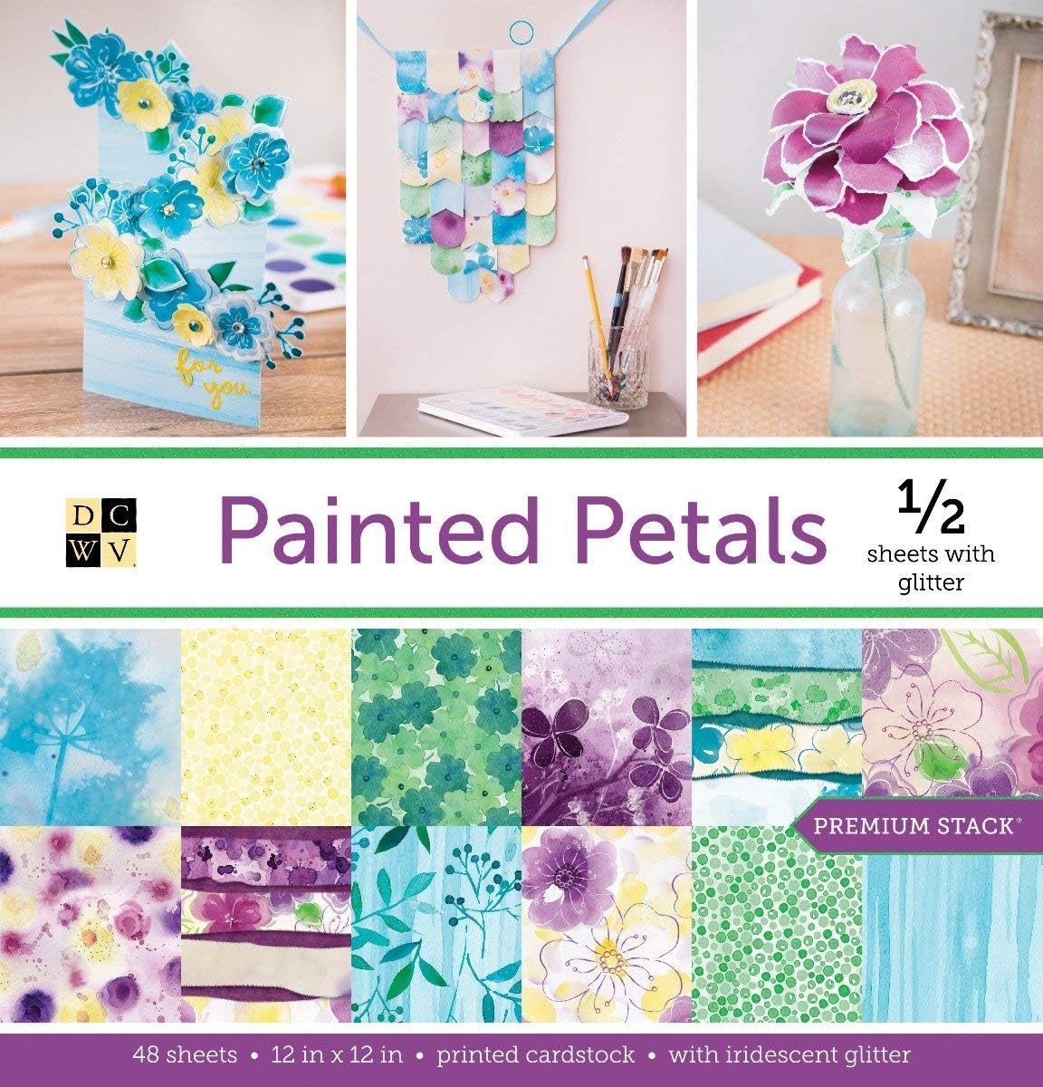 DCWV Painted Petals Stack of Papers 30 x 30 cm -