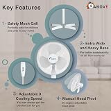 1ABOVE 16" Pedestal Fan 3 Speed High Performance Adjustable Height Oscillating view 4