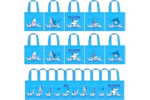 BANBALLON 20 Pack Shark Party Favors Bags, Reusable Shark Goodie Gift Treat Candy Bags for Boy Girls Shark Birthday Party Sup