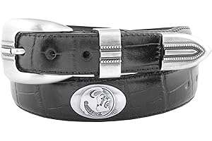 ZEP-PRO Zeppelin Products Inc. NCAA Florida State Seminoles Crocodile Tip Leather Concho Belt