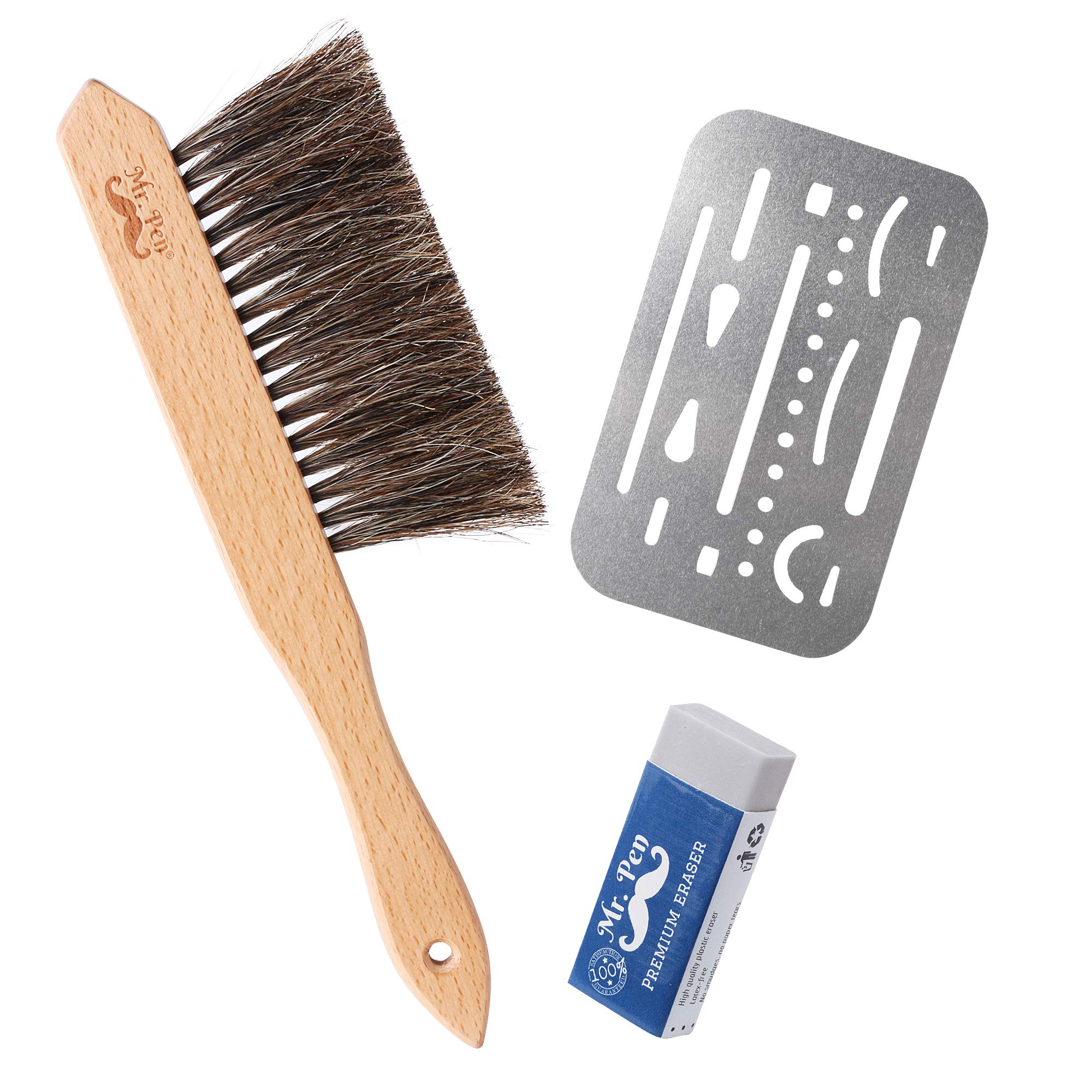 Mr. Pen- Art Eraser Set, 3pcs, Pencil Eraser, Artist Eraser, Art Erasers, Eraser Pencils for Artists, Drawing Erasers for Artists,Drafting Brush, Eraser Shield, Dusting Brush, Eraser Shield and Eraser