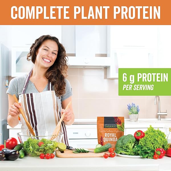 VIVA NATURALS ORGANIC QUINOA, 4 LB – PLANT BASED PROTEIN, FIBER AND IRON – PRE-WASHED WHOLE GRAIN RICE AND PASTA SUBSTITUTE FOR QUINOA SALAD – USDA ORGANIC, GLUTEN FREE, VEGAN, NON-GMO AND KOSHER