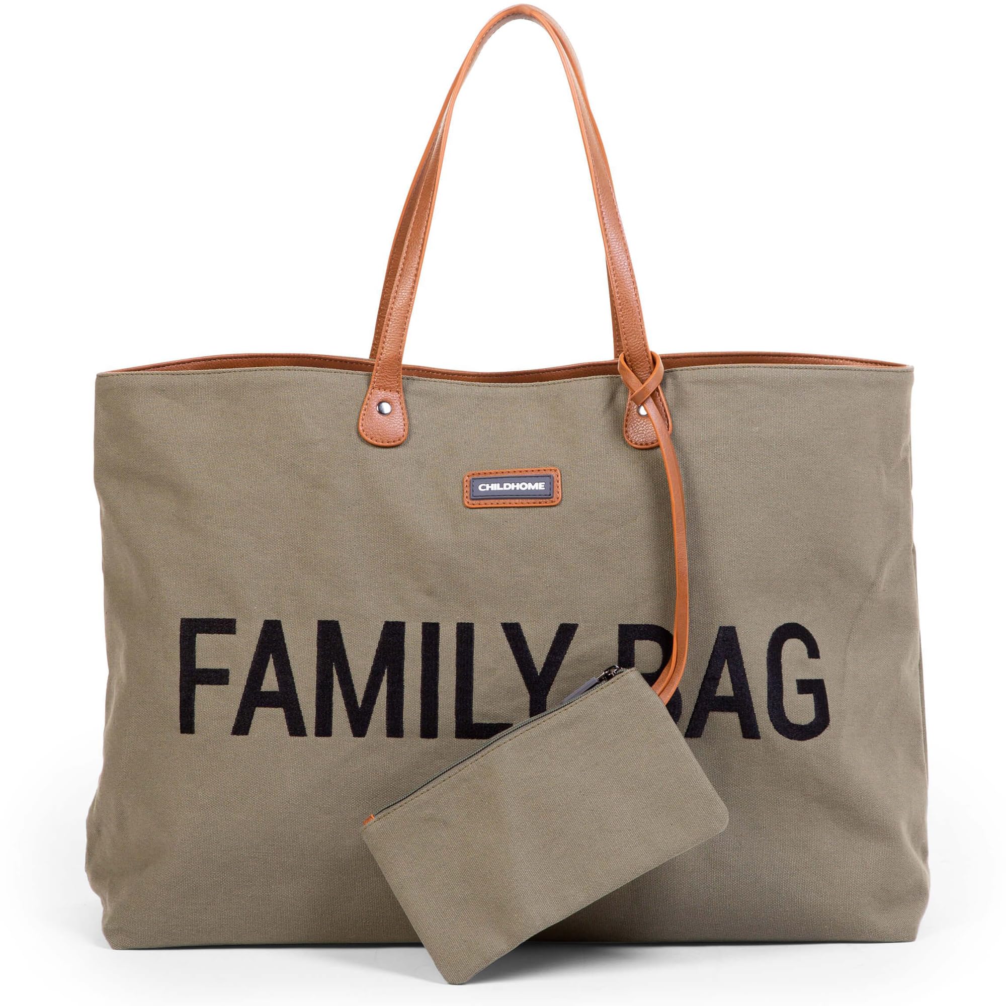 CHILDHOME, Family Bag, Changing Bag, Travel/Weekend Bag, Large Capacity, Detachable Pouch Included, Khaki