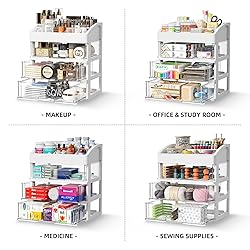 Desk Organizer with Drawers, 3 Drawers Storage