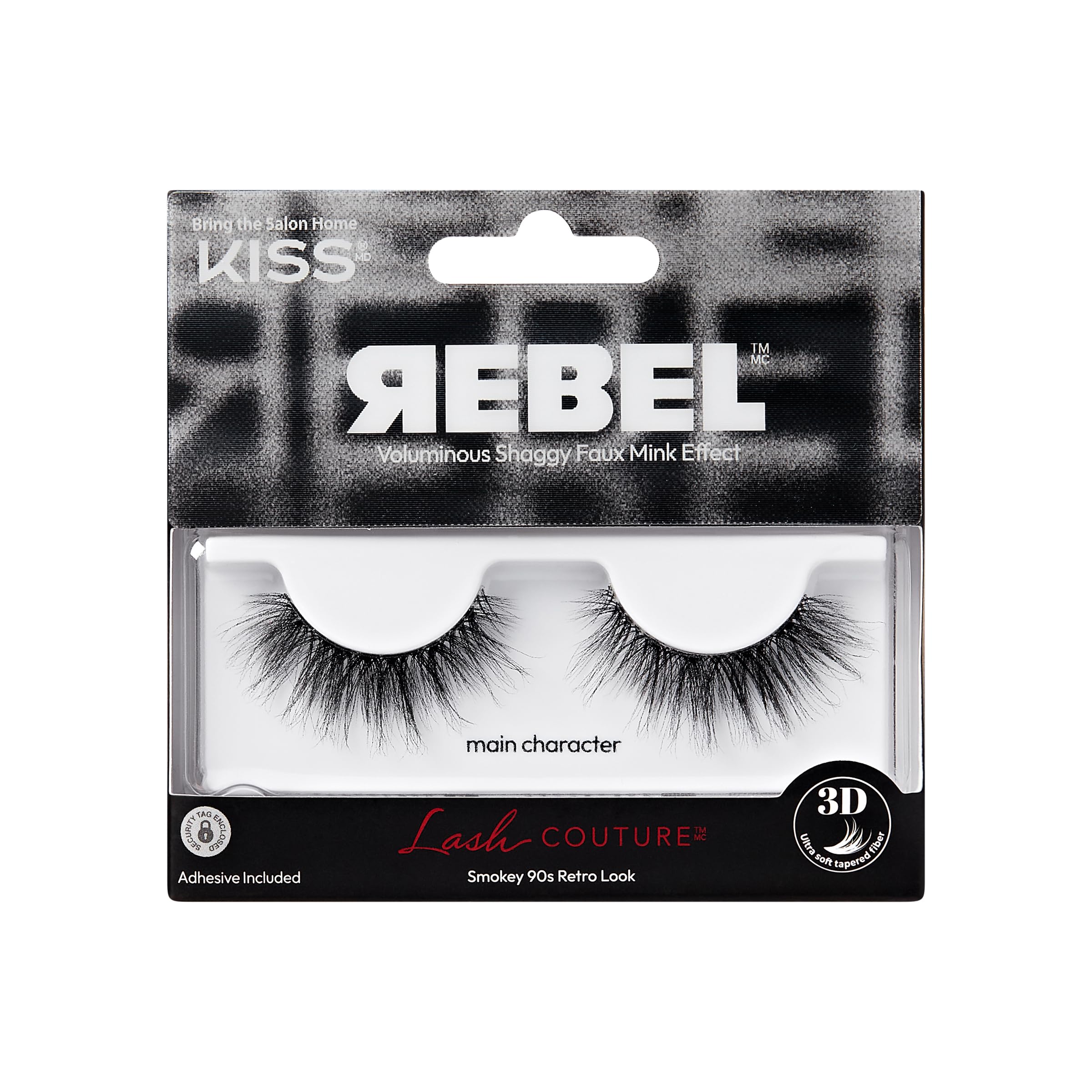 KISS Lash Couture Rebel Collection False Eyelashes Single Pack, main character, 1 Pair