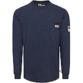 VATRENUS FR Shirt for Men Crewneck Midweight Utility Pocket Fire Resistant Long Sleeve Work Shirts NFPA2112 CAT2