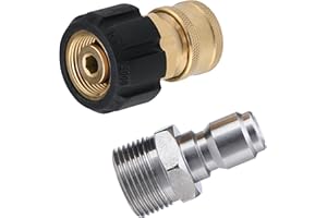 JOEJET Pressure Washer Adapter Set, M22 to 3/8" Quick Connect for Pressure Washer Hose, M22 14mm to M22 Metric Fitting, 5000 PSI