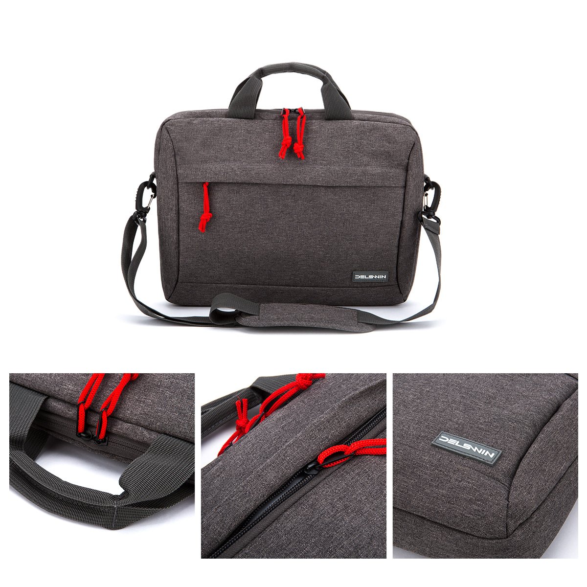 14 Inches Laptop Briefcase Sleeve - Lightweight Laptop Shoulder Messenger Bag Business Carrying Handbag for School/Travel/Women/Men (14.1, Gray)