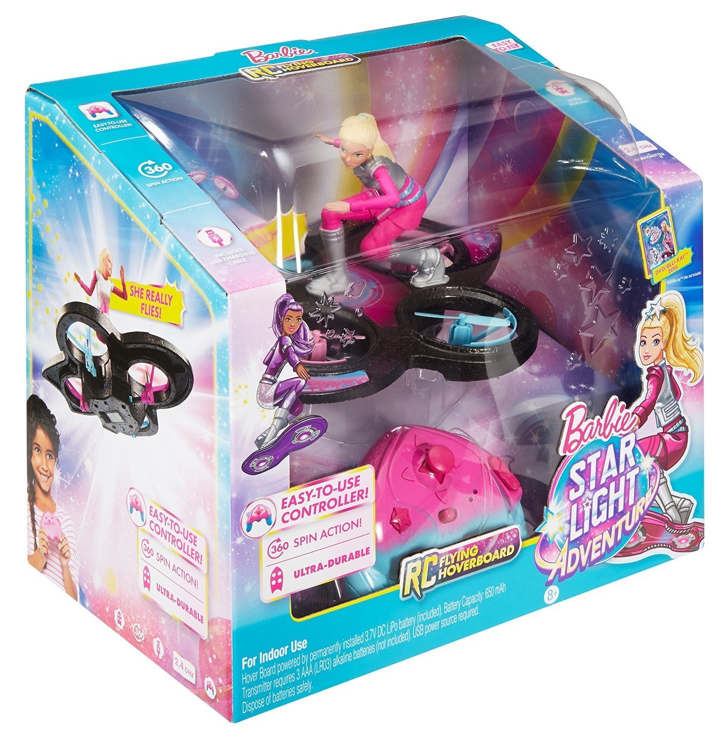 Barbie Star Flying Doll RC Hoverboard Quadcopter Drone Remote Control