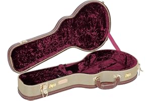 Crossrock Hard-Shell Wooden Case, Designed for F-Style Mandolin, Wooden Hardshell, Sponge Lining, Metal Feet, Storage Space w