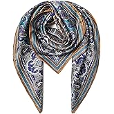 SHIROUYU 100% Mulberry Silk Scarf 43" Large Square Scarf Large Shawl - Women's Silk Oversized Headband - With Gift Packed