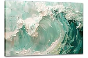 Aurionix Art Great Wave Canvas Prints Wall Art Abstract Seascape Pictures Paintings for Living Room Home Decorations Large Modern Stretched and Framed Sea Artwork