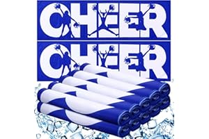Windkream Cheerleader Cooling Towel Cheer Gifts Bulk for Team Cheer Sports Gifts with Bags 40" x 12" Breathable Chilly Microfiber Towel for Team Swim Travel(Blue,12 Pcs)