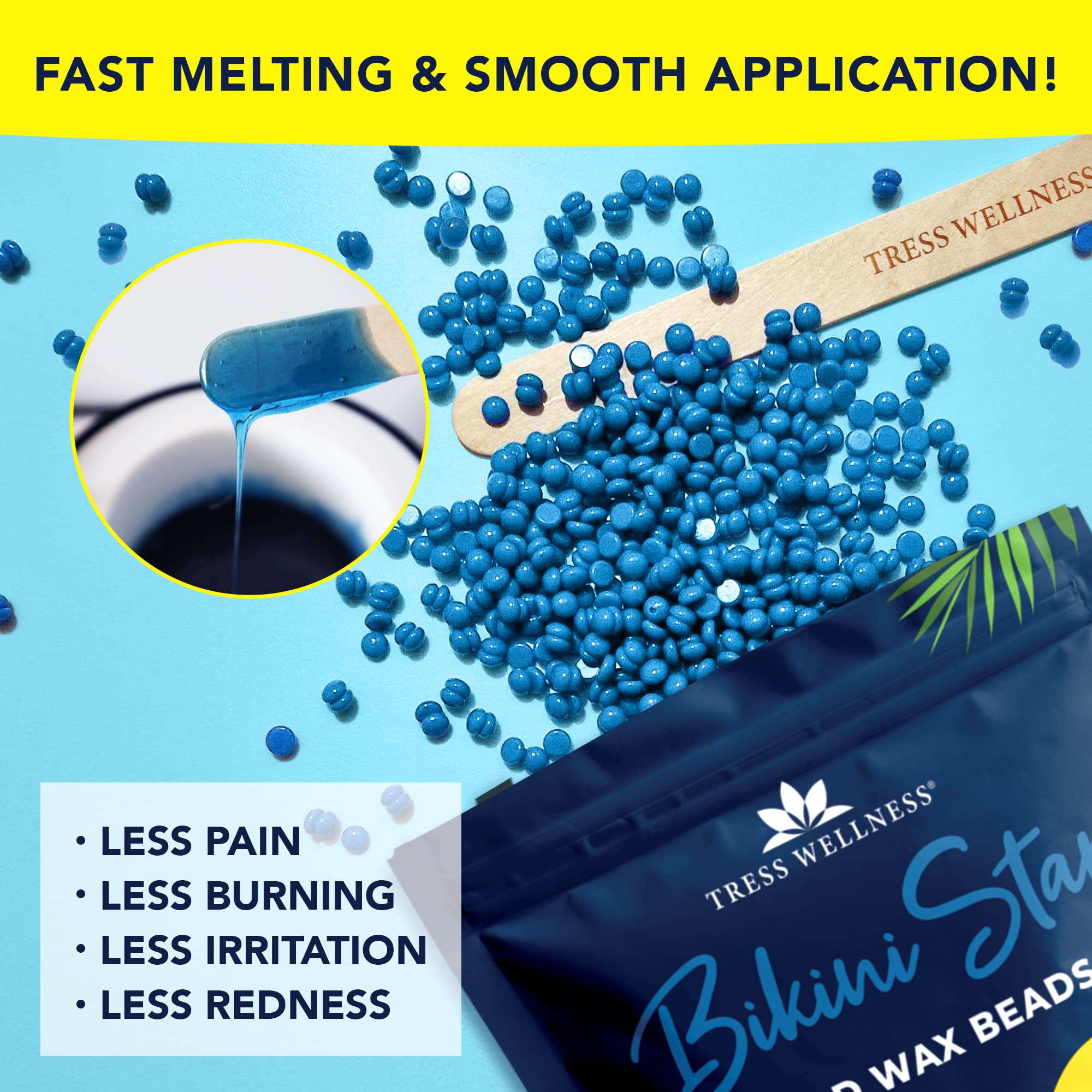 Bikini Star 1.2lb Hard wax beads with Pre & After spray - For sensitive skin - Up to 50 waxes