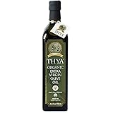 USDA Organic Extra Virgin Olive Oil by THYA, First Cold Pressed, Single Source, Unblended, Natural, NON-GMO EVOO for Salad, C