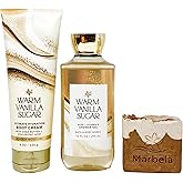 Bath & Body Works Warm Vanilla Sugar - Duo Gift Set - Body Cream and Shower Gel With a Yamma Jamma Bar Soap.