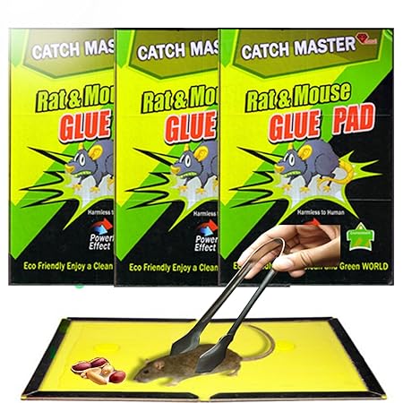 Auf Non-Toxic Rat Catcher Glue Pad with Picker and Food (22x17-inch) -Pack of 3