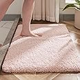 Disolla Pink Bathroom Rug 24x36 Non Slip Fluffy Bath Mat for Bathroom Floor Washable Plush Luxury Bath Rug for Tub Soft Shaggy Absorbent Shower Sink Mat
