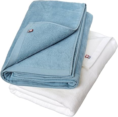Amazon ブルーム 今治タオル ベビーカラー バスタオル 2枚セット ホワイト アッシュブルー バスタオル ホーム キッチン オンライン通販