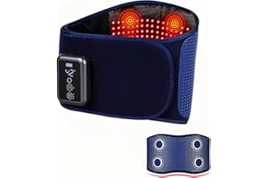 ADIUPUL Cordless Back Massager Belt,FSA or HSA Eligible Red Light Therapy Massage Belt with 5 Heating Levels,3 Vibration Modes, Lower Back Massager for Pain Relief Deep Tissue,4 Motors,Battery-Powered (Blue)