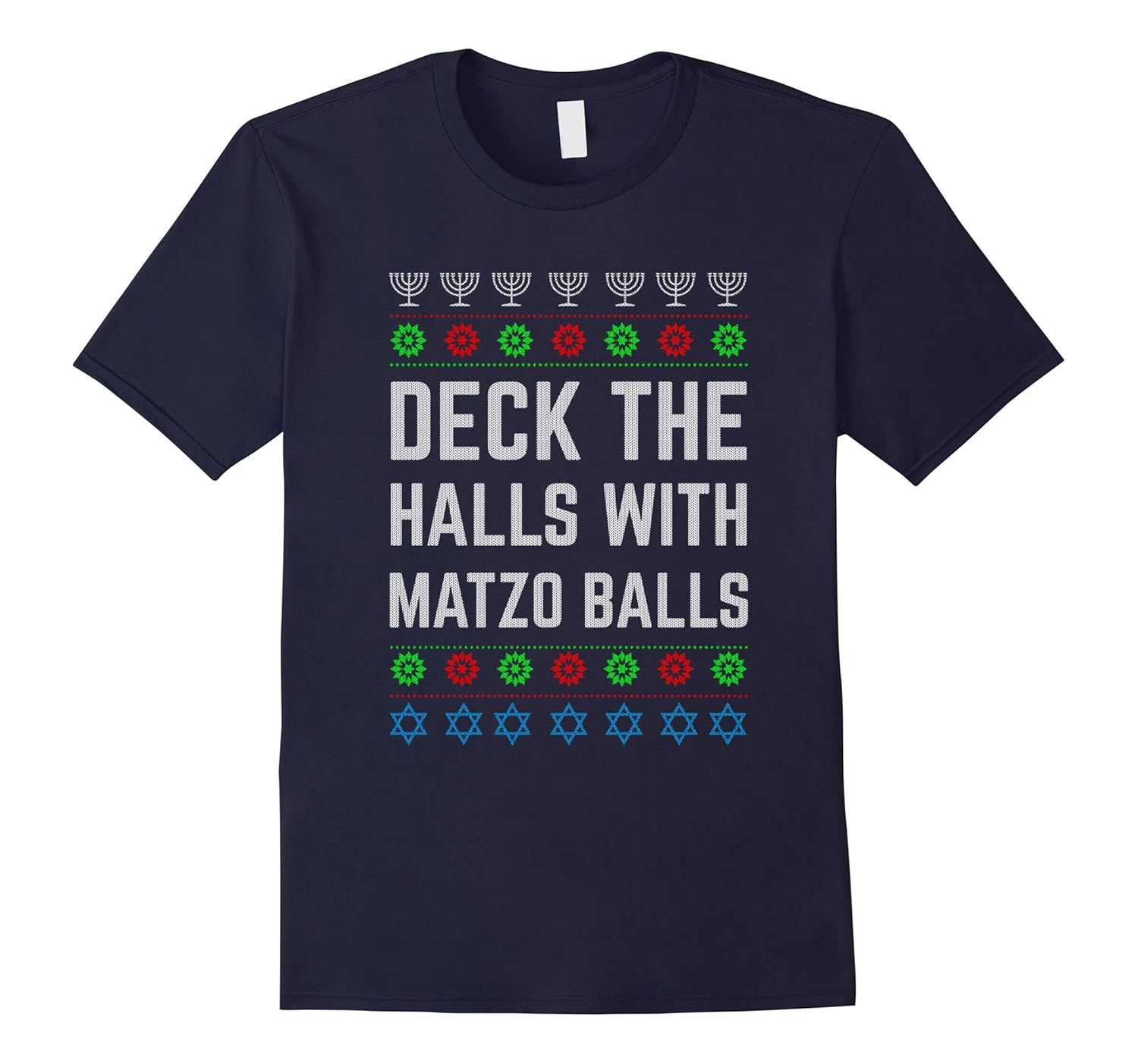 Funny Hanukkah T-Shirt Deck The Halls With Matzo Balls-Rose